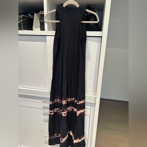 Gilda Midani Black and Pink Tie-Dye Maxi Dress